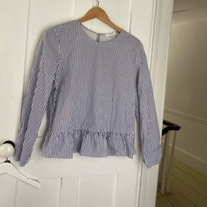 Mango Striped Peplum Top